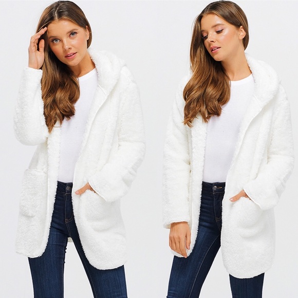Fuzzy Teddy Hooded Cardigan Coat - Picture 4 of 7